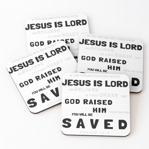 Item preview, Jesus is Lord you will be saved Bible verse romans 10:9 designed and sold by AmeliasArtistry.