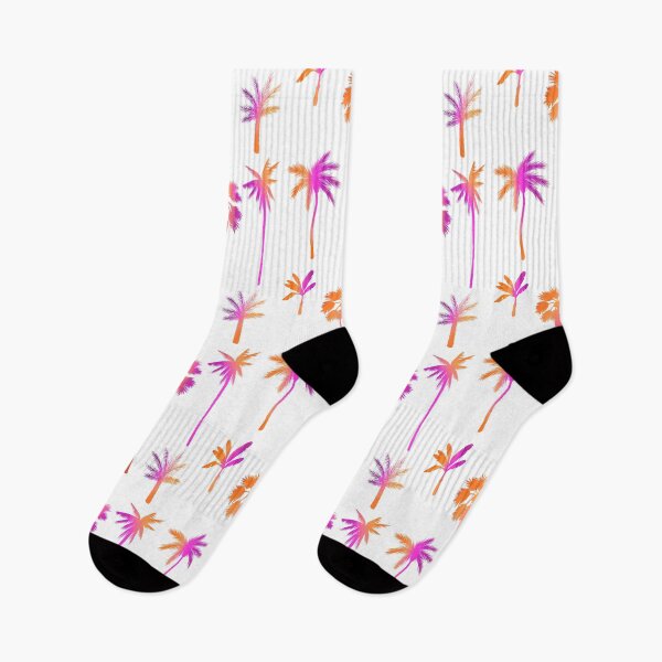 Aperçu de l'œuvre Palmiers aquarelles roses et oranges créée et vendue par Upbeat-Cryptid.