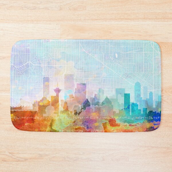 Artikelvorschau, Vancouver Skyline & Karte Aquarelldruck von Zouzounio Art entworfen und verkauft von zouzounioart.