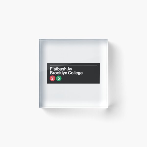 Flatbush Av Brooklyn College Station Acrylic Block