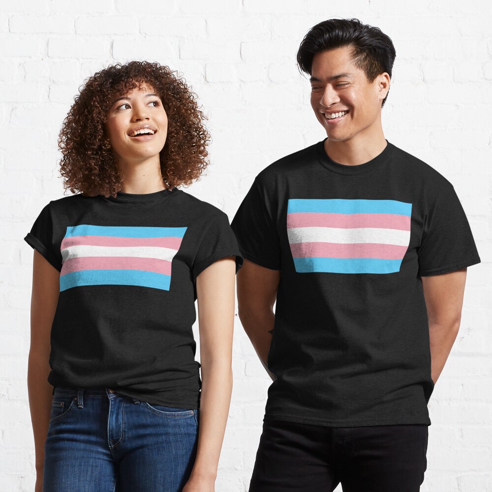 Transgender Pride Flag (black background) Classic T-Shirt