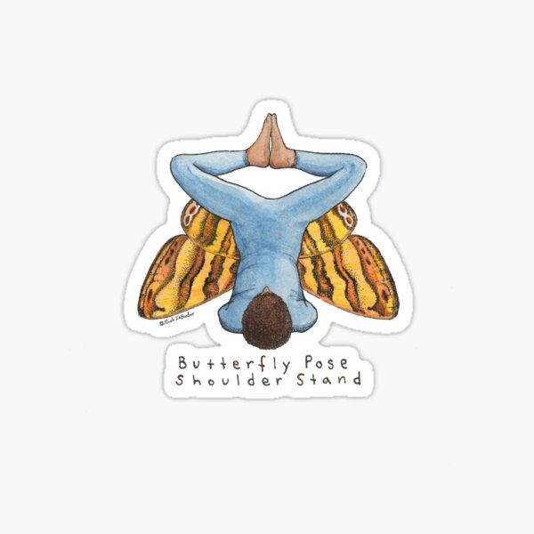 Butterfly Shoulder Stand Yoga Pose Sticker