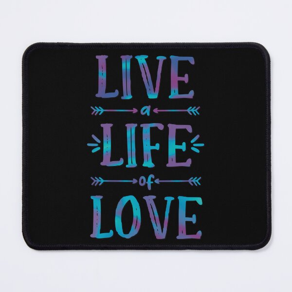 Item preview, Live a Life of Love! Cool tie-dye style text in Blue & Purple Pride Good Vibes designed and sold by MunsyArt.