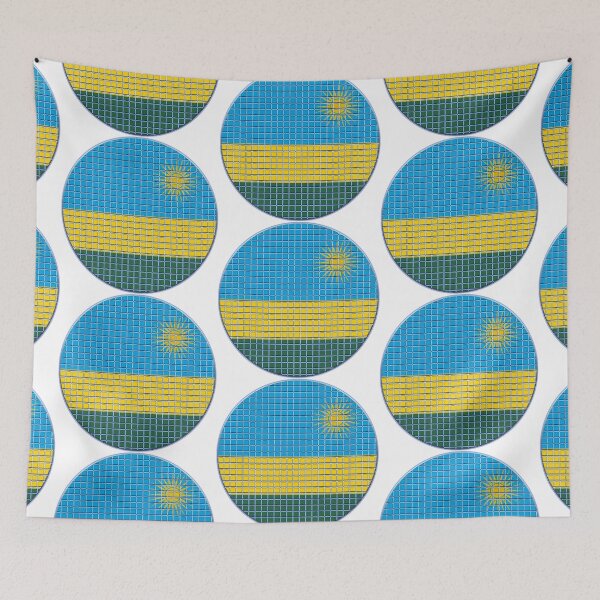 Item preview, Rwanda Flag Rounded - Squares Pixel  designed and sold by MoonElite.
