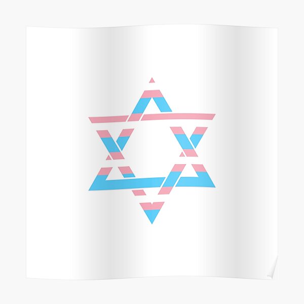 Rainbow Star Of David Trans Flag Transgender Colors Poster For Sale