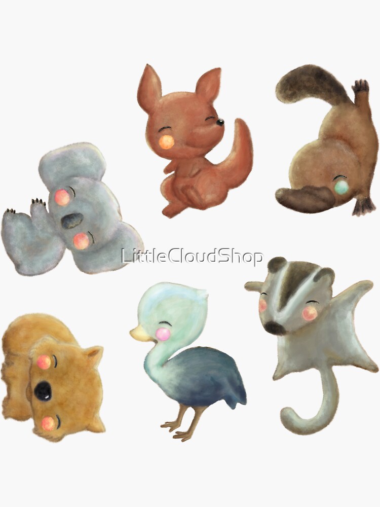 Wee Animals Set 6 - Australia de LittleCloudShop