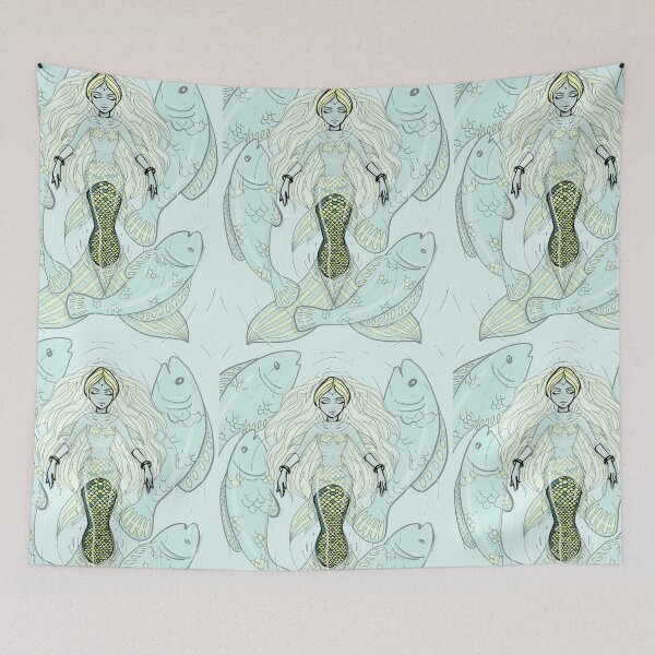Item preview, Swimming Fantasy Mermaid Illustration designed and sold by La Loca.