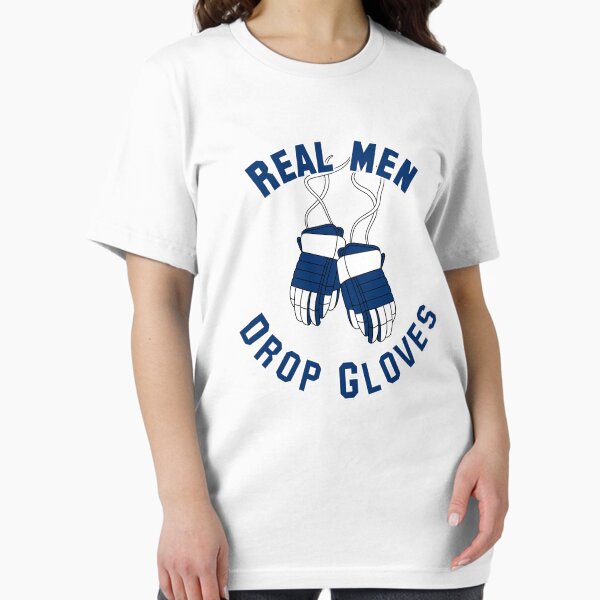Item preview, Ice Hockey, Real Men Drop Gloves - White & Blue designed and sold by Loveroflines.