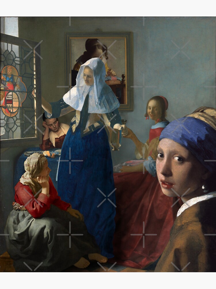 Six women gathering - originals by Johannes Vermeer