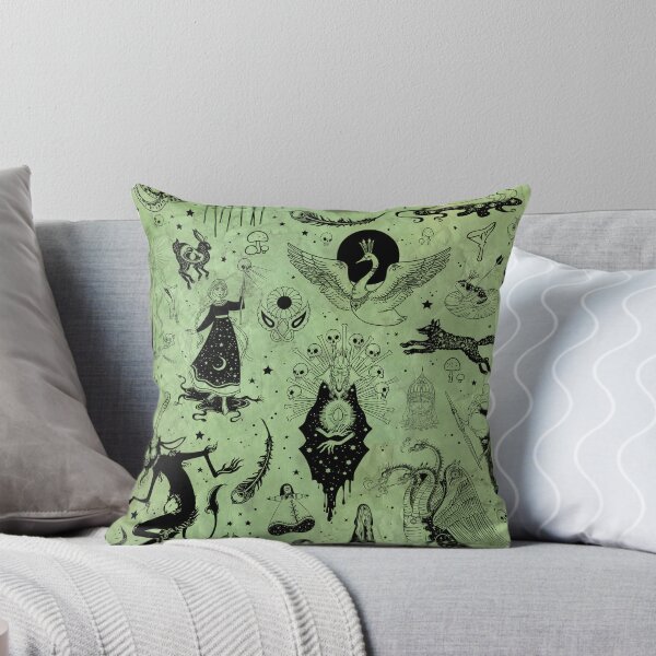 Item preview, Dark Russian Fairytales - Spooky Acid Green Folktale Pattern designed and sold by BoyPilot Goods.