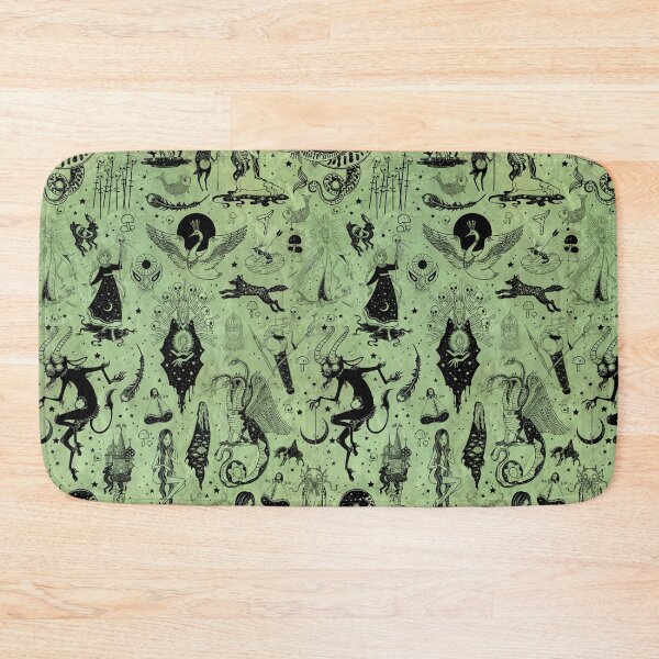 Item preview, Dark Russian Fairytales - Spooky Acid Green Folktale Pattern designed and sold by BoyPilot Goods.