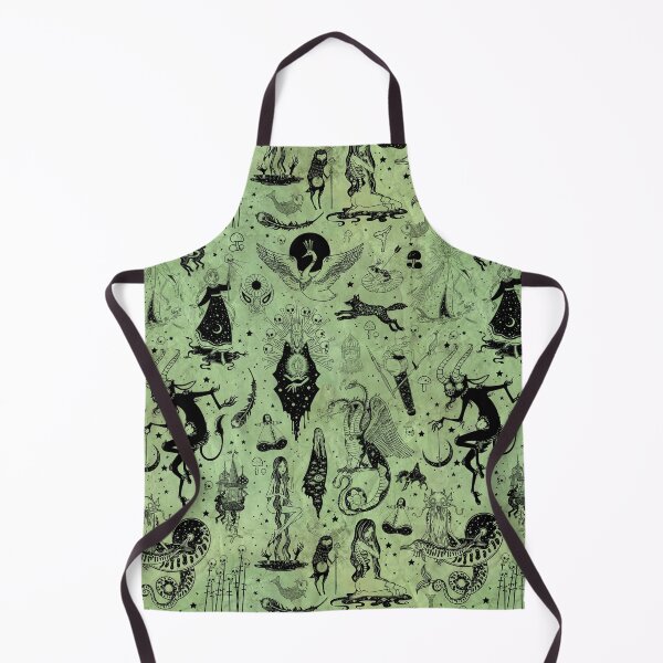 Item preview, Dark Russian Fairytales - Spooky Acid Green Folktale Pattern designed and sold by BoyPilot Goods.