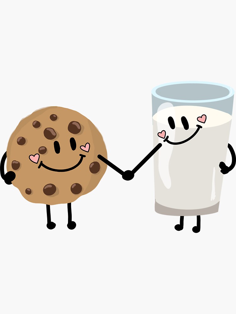 "cookie & milk holding hands" Sticker for Sale by faithyroseart Redbubble
