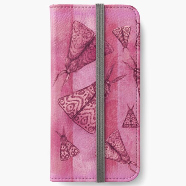 Moths Pink iPhone Wallet