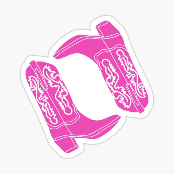 Pink Cowgirl Boots Sticker