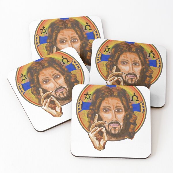 Item preview, Modern Jesus in medieval style with Pride colors designed and sold by VerdeDoodleDuck.