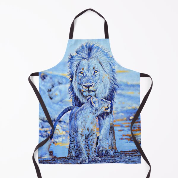 Item preview, Loving Father and Son Lion and Cub Family Winter Safari Art designed and sold by TheWildFlix.
