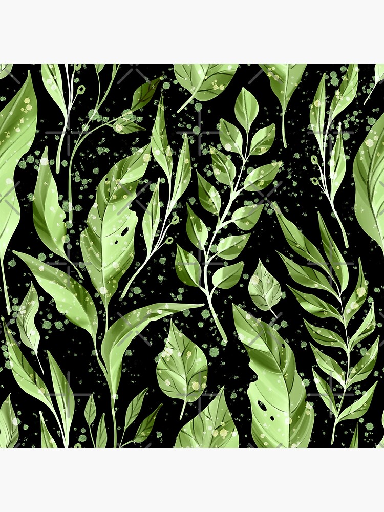 "Abstract Mixed Green Leaves and Branches" Poster for Sale by silviaol