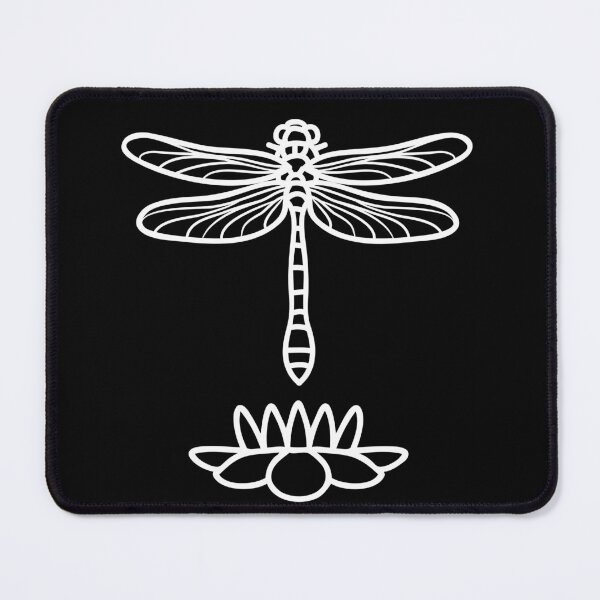 Item preview, Dragonfly And Lily Pad Stylized Line Drawing Design designed and sold by EarthArtDesigns.