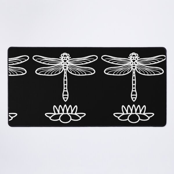 Item preview, Dragonfly And Lily Pad Stylized Line Drawing Design designed and sold by EarthArtDesigns.