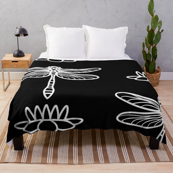Item preview, Dragonfly And Lily Pad Stylized Line Drawing Design designed and sold by EarthArtDesigns.