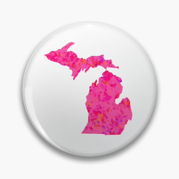 Artikelvorschau, Rosa abstrakte Michigan-Silhouette entworfen und verkauft von ArtbyJanaye.