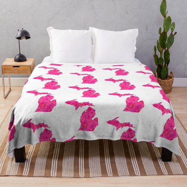 Item preview, Pink abstract Michigan Silhouette designed and sold by ArtbyJanaye.