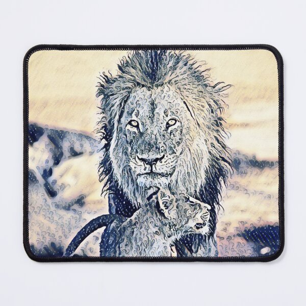 Item preview, Loving Father and Son Lion and Cub Family Rain Art designed and sold by TheWildFlix.