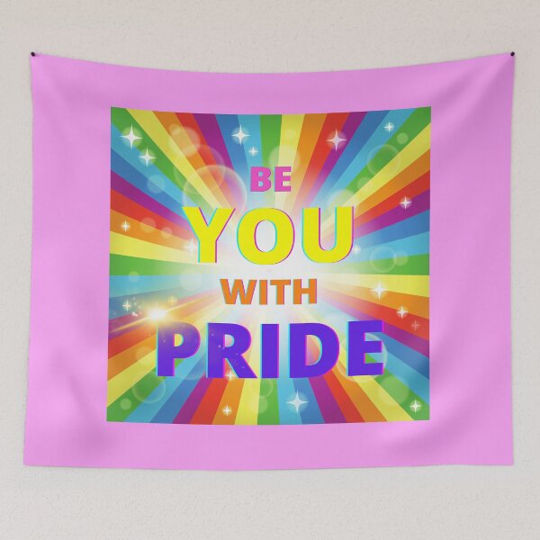 Item preview, A radiant rainbow with a sprinkling of stars to celebrate Pride, with a positive quote..Be YOU with PRIDE designed and sold by Wonder & Whimsy.