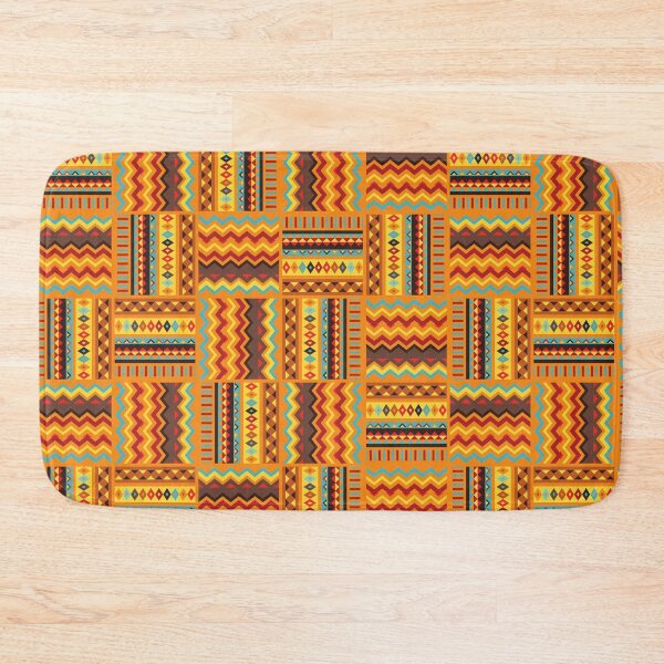 Item preview, Vibrant Folk Art Tribal Orange, Yellow, Brown Tiled designed and sold by silviaol.