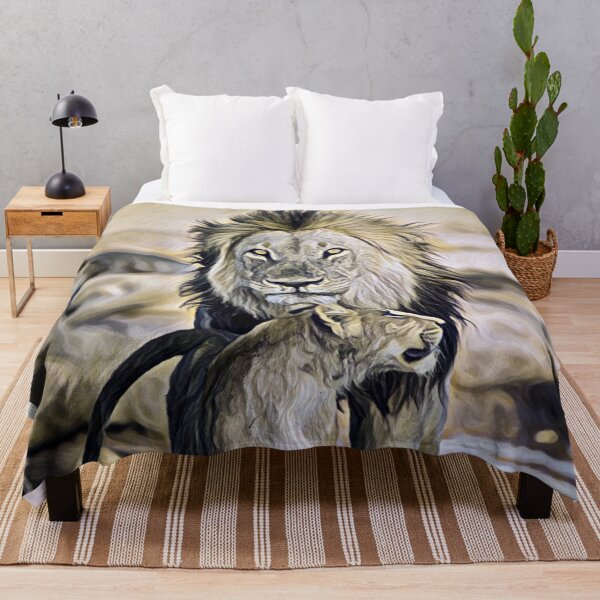 Item preview, Loving Father and Son Lion and Cub Family Sunset Safari Art designed and sold by TheWildFlix.