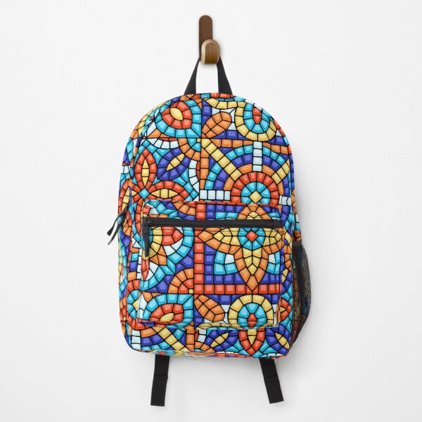 Item preview, Vibrant Blue and Orange Antient Mosaic Tiled Pattern designed and sold by silviaol.