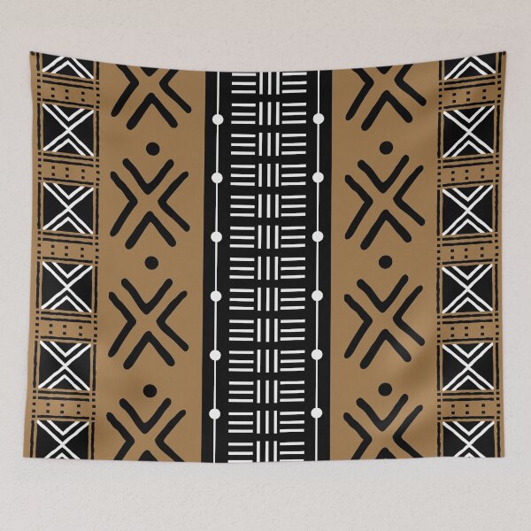 Item preview, Tan African Tribal Mud Cloth Pattern designed and sold by funkyvibes.