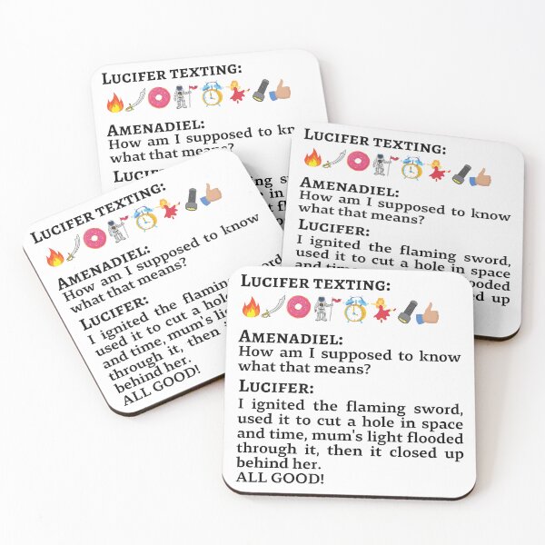 Item preview, Lucifer Morningstar Texting Emojis to Amenadiel designed and sold by KauzSL.