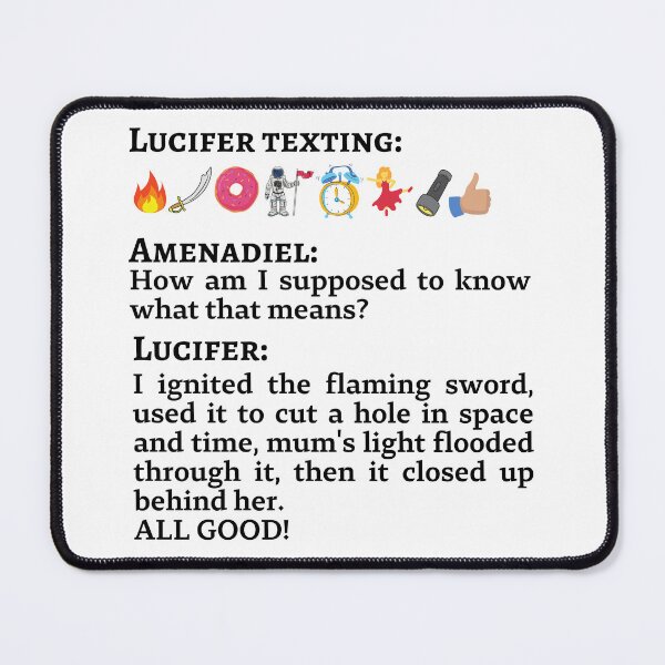 Item preview, Lucifer Morningstar Texting Emojis to Amenadiel designed and sold by KauzSL.