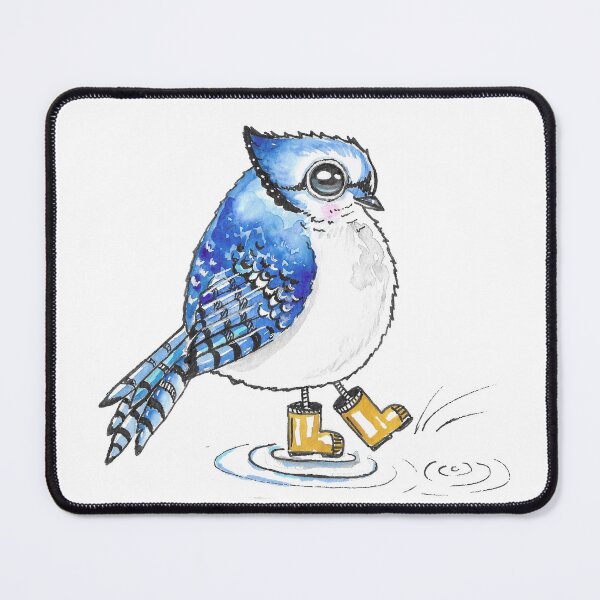 Item preview, Blue Jay in rain boots designed and sold by Willow Heath.