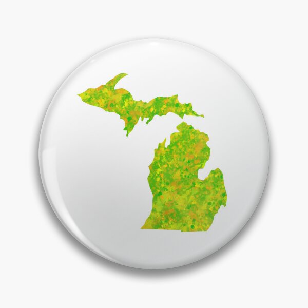 Artikelvorschau, Neon-Limettengrüne Farbspritzer-Michigan-Silhouette entworfen und verkauft von ArtbyJanaye.