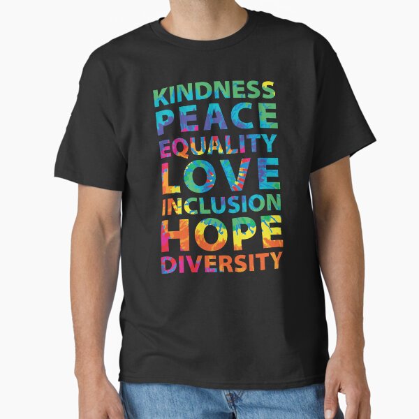 Artikel-Vorschau von Peace Love Hope Equality Inklusion Diversity Social Justice Tie Dye, designt und verkauft von BRVART.