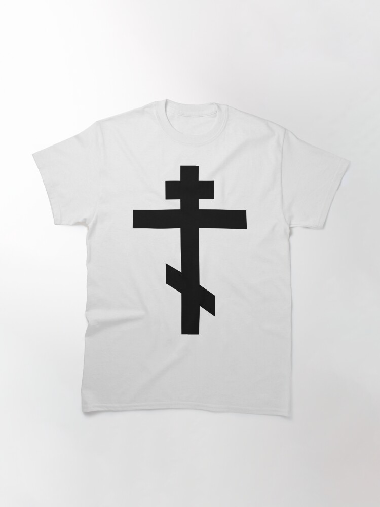 Alternate view of Orthodox Cross (Black) | Jesus Christ Classic T-Shirt