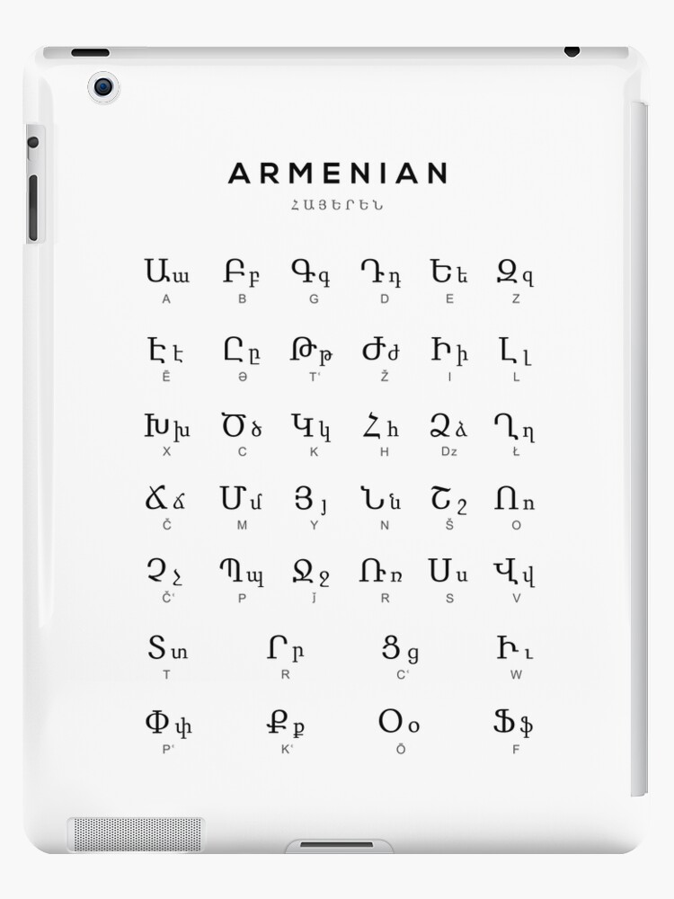 Armenian Alphabet Chart, Armenia Language Chart, White iPad Case & Skin  for Sale by typelab