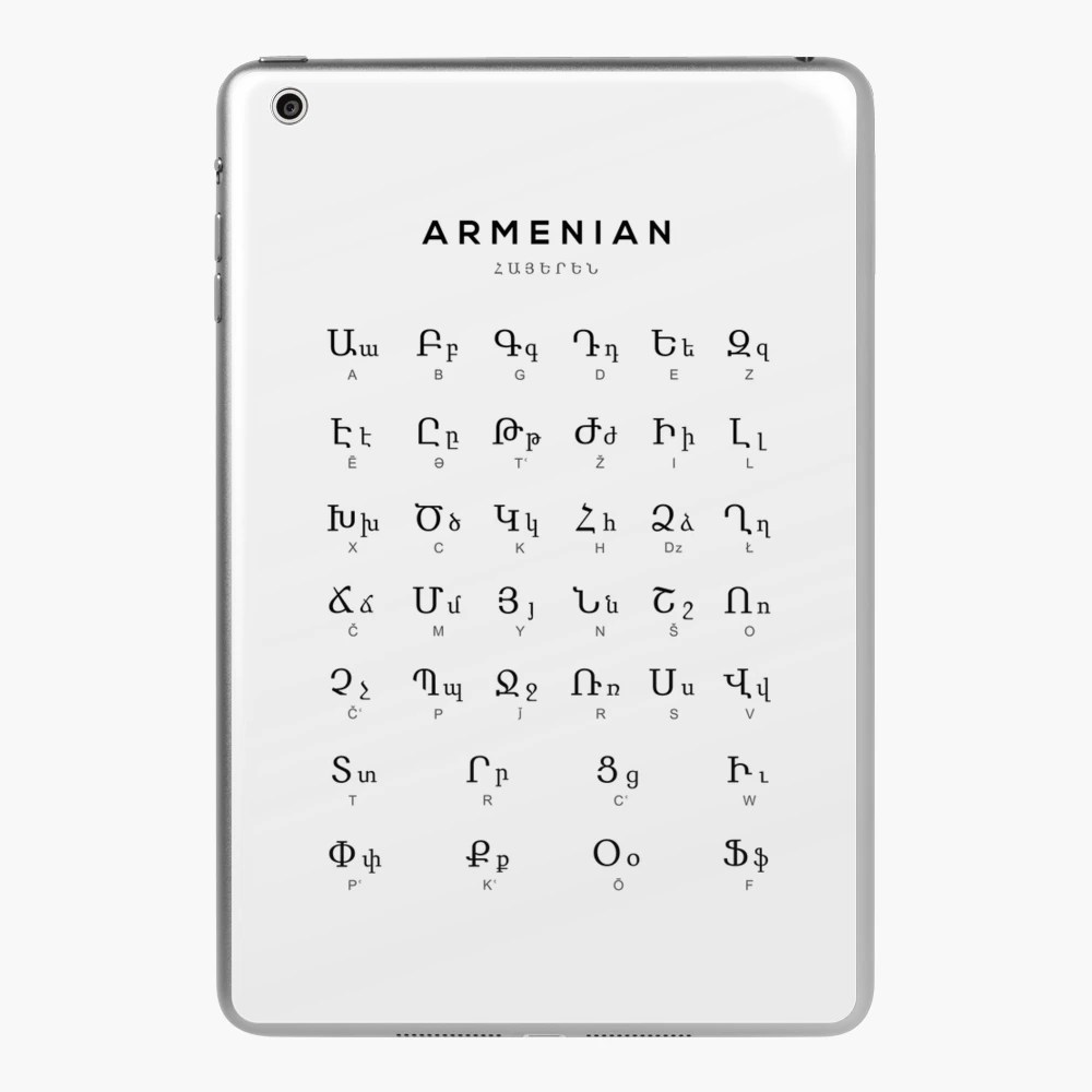 Armenian Alphabet Chart, Armenia Language Chart, White iPad Case & Skin  for Sale by typelab