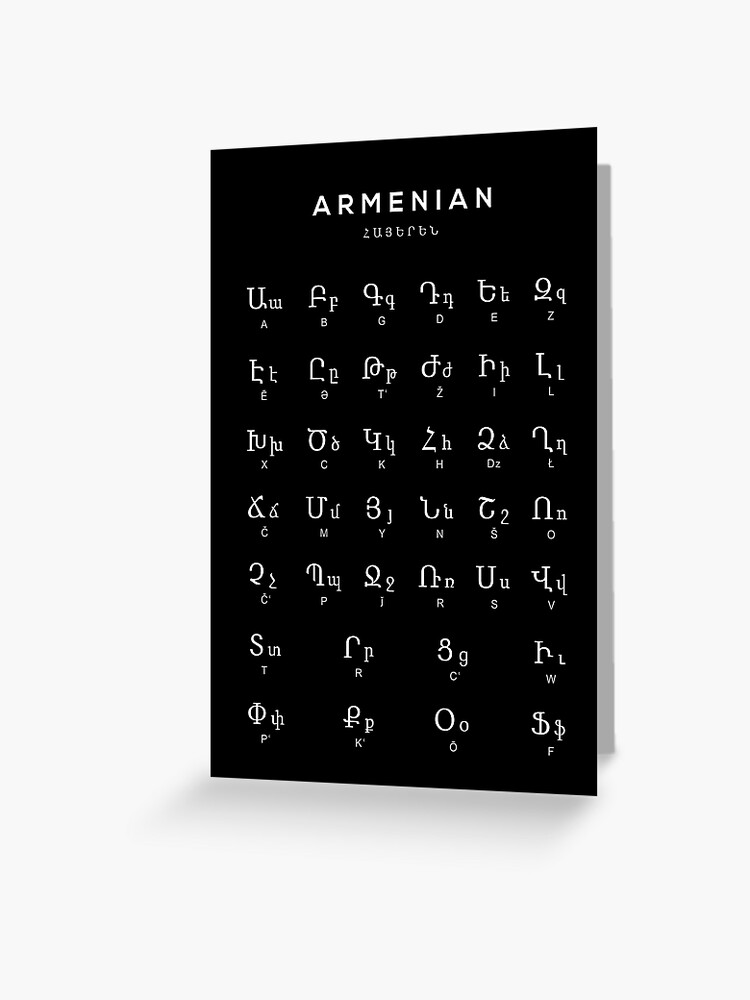 Armenian Alphabet Chart Print Armenia Language Wall Art 