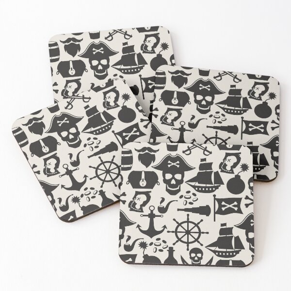 Item preview, Black Pirate Theme Nautical Pattern designed and sold by silviaol.