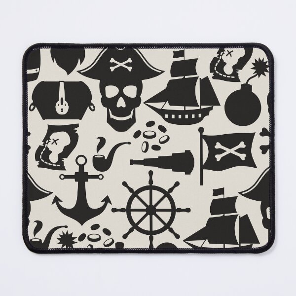 Item preview, Black Pirate Theme Nautical Pattern designed and sold by silviaol.