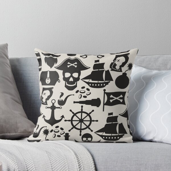 Item preview, Black Pirate Theme Nautical Pattern designed and sold by silviaol.