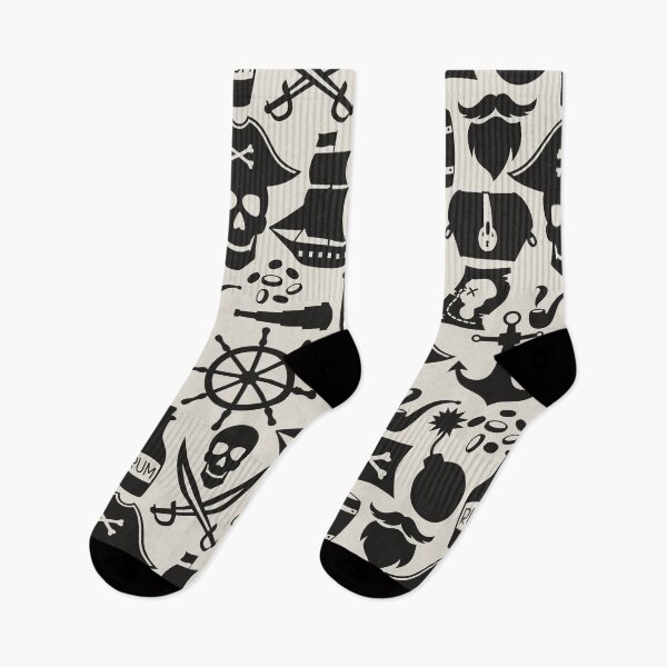 Item preview, Black Pirate Theme Nautical Pattern designed and sold by silviaol.