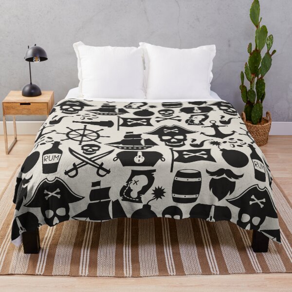 Item preview, Black Pirate Theme Nautical Pattern designed and sold by silviaol.
