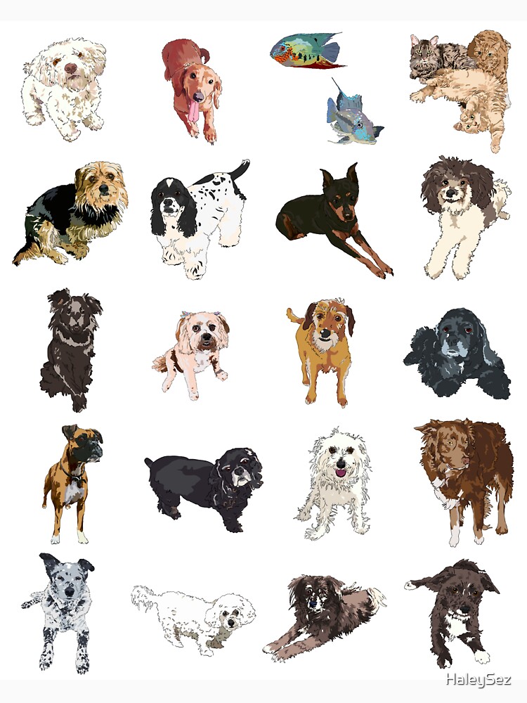 Thumbnail 7 of 7, Classic T-Shirt, Aspire Pet Project White Pattern designed and sold by HaleySez.