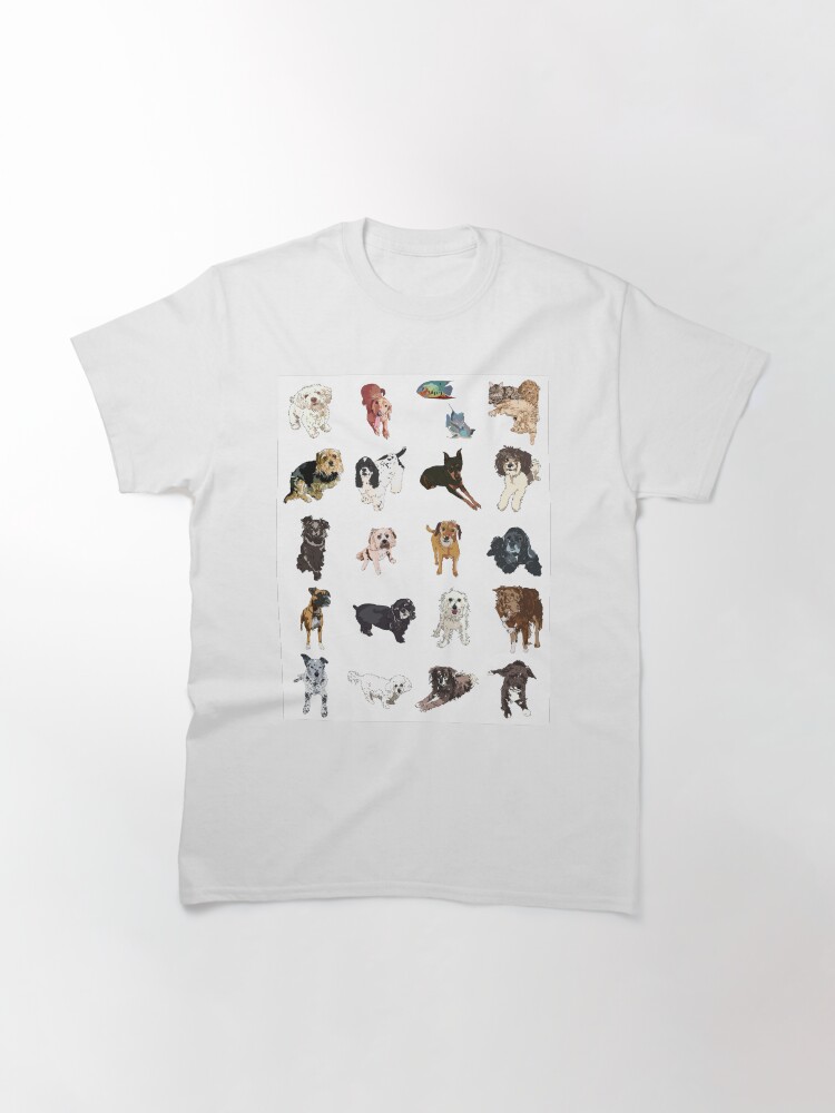 Thumbnail 3 of 7, Classic T-Shirt, Aspire Pet Project White Pattern designed and sold by HaleySez.