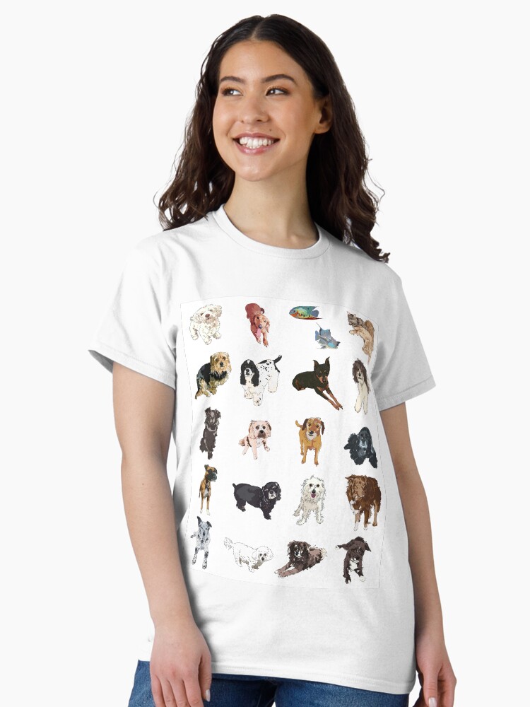 Thumbnail 2 of 7, Classic T-Shirt, Aspire Pet Project White Pattern designed and sold by HaleySez.
